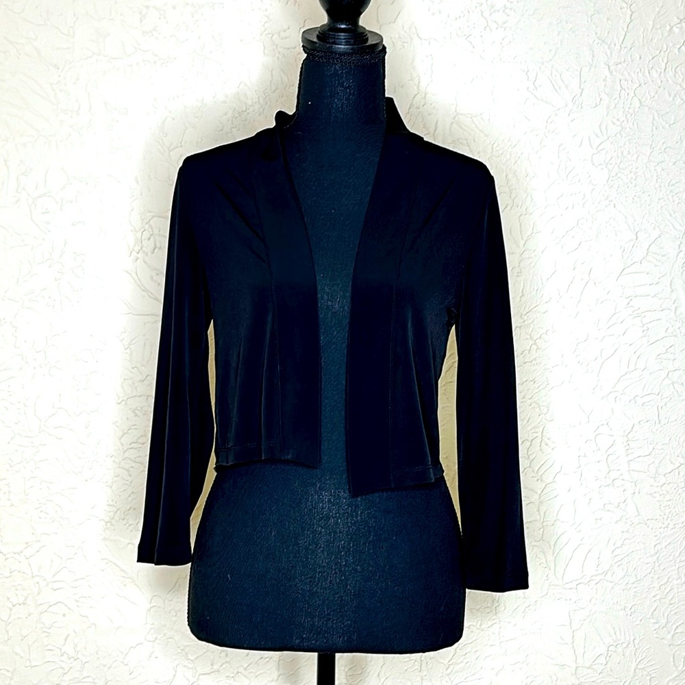 CALVIN KLEIN SMALL OPEN SHRUG SWEATER BLACK